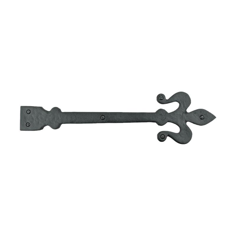 Black Wrought Iron Dummy Door Hinge Fleur De Lis 16″ Hinges  |  Dummy Hinges Cabinet & Door Hinges Dummy Hinges