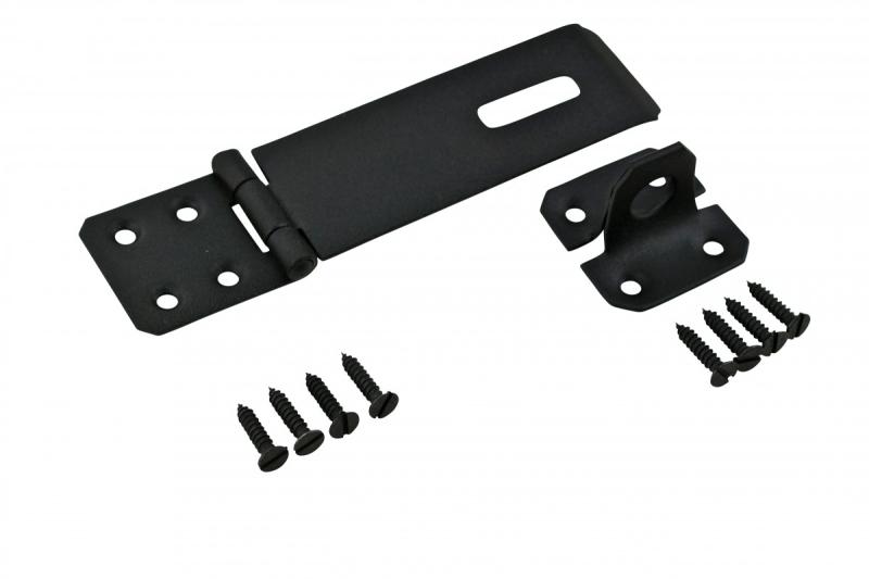 Black Wrought Iron Hasp 5.875 in Medium Hasp & Staples  |  Hasp Locks Door Hardware Hasp Locks