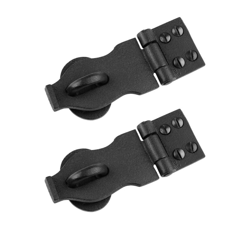 Black Wrought Iron Hasp Lock 4″x1.75″ Rust Resistant Pack of 2  |  Hasp Locks Door Hardware Hasp Locks