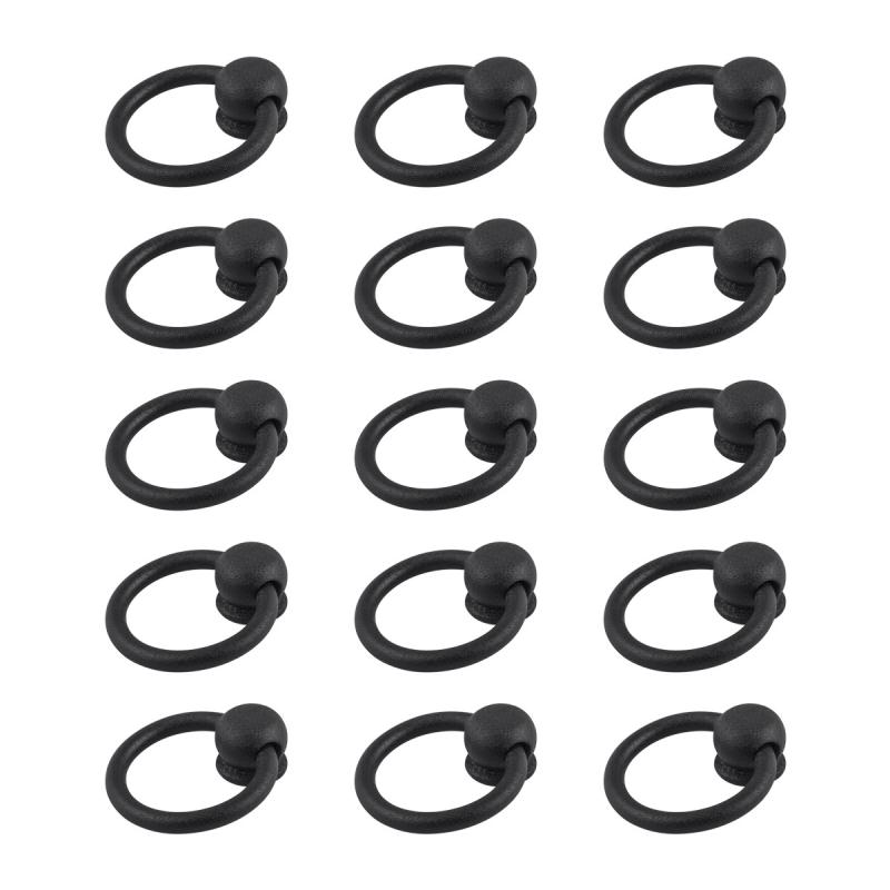 Black Wrought Iron Mission Ring Cabinet Pulls 2″ Drop Rust Resistant Pack of 15  |  Cabinet & Drawer Pulls Cabinet & Drawer Pulls Cabinet & Drawer Pulls