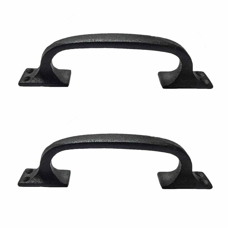 Black Wrought Iron Pull for Drawer or Door 6 in. Set of 2  |  Cabinet Drawer & Door Handle Cabinet Drawer & Door Handle