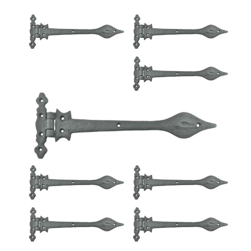 Black Wrought Iron Strap Door Hinge 11.25″ L Colonial Spear Tip Pack of 8  |  Cabinet & Door Hinges Cabinet & Door Hinges Cabinet & Door Hinges