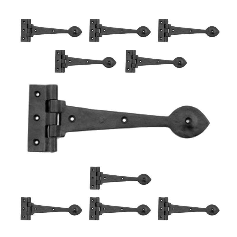 Black Wrought Iron Strap Hinge Pack of 10 Kitchen Cabinet Door Gate Hinges  |  Cabinet & Door Hinges Cabinet & Door Hinges Cabinet & Door Hinges