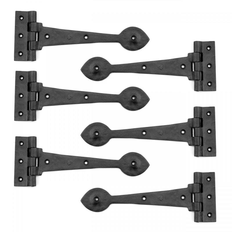 Black Wrought Iron Strap Hinge Pack of 6 Kitchen Cabinet Door Gate Hinges  |  Cabinet & Door Hinges Cabinet & Door Hinges Cabinet & Door Hinges