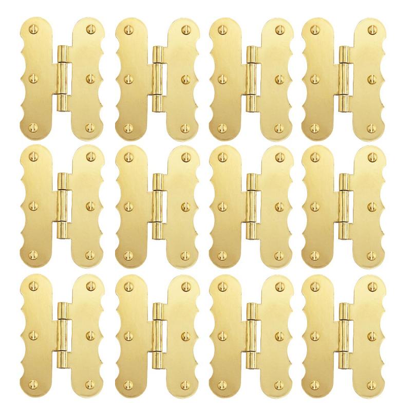 Brass H Design Kitchen Cabinet Hinges with Stainless Steel Screws of Pack 12  |  Cabinet & Door Hinges Cabinet & Door Hinges Cabinet & Door Hinges