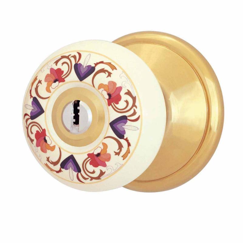 Brass Keyed Door Knob Lock Set Porcelain Adjustable Backset  |  Door Knobs & Parts Door Hardware Door Knobs & Parts