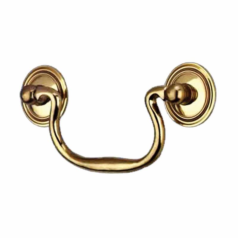 Bright Solid Brass Classic Bail Pull 3 3/4″ Boring  |  Cabinet & Drawer Pulls Cabinet & Drawer Pulls Cabinet & Drawer Pulls