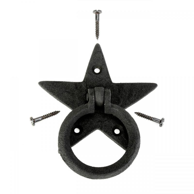 Cabinet Drawer Ring Pull Black Cast Iron Kitchen Hardware Southern Star Design  |  Cabinet & Drawer Pulls Cabinet & Drawer Pulls Cabinet & Drawer Pulls