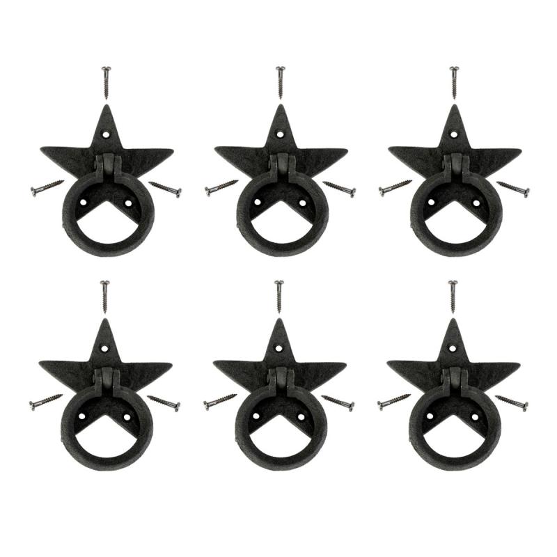 Cabinet Drawer Ring Pull Black Iron Southern Star Hardware Included Pack of 6  |  Cabinet & Drawer Pulls Cabinet & Drawer Pulls Cabinet & Drawer Pulls