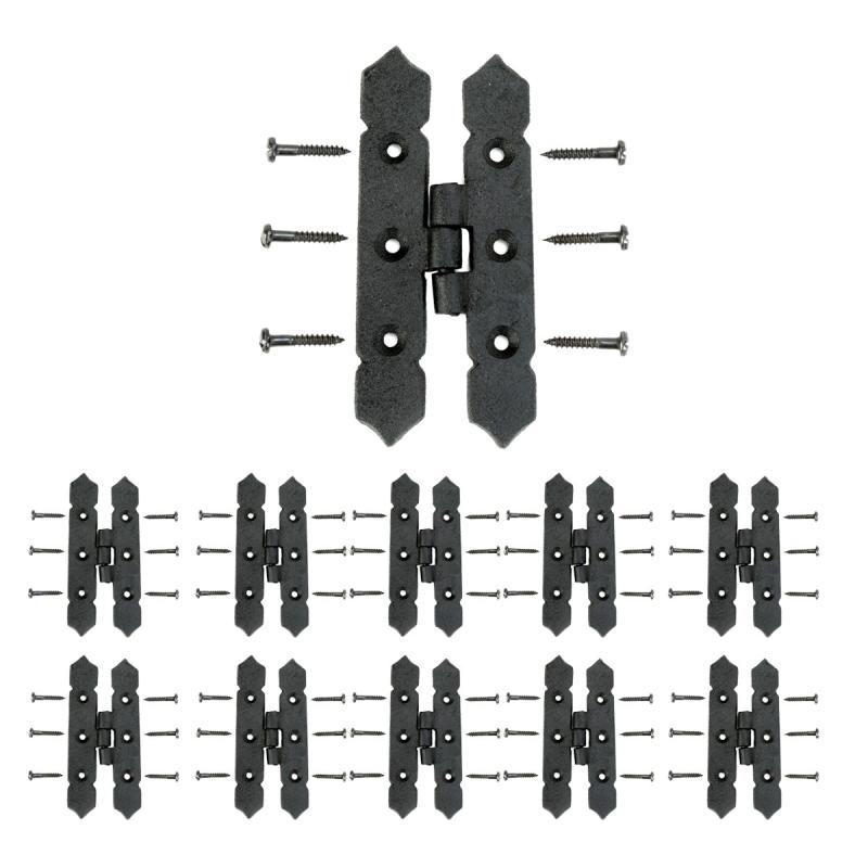 Cabinet H Hinge Black Iron Spear Tip 4″ H Screws Included  |  Cabinet & Door Hinges Cabinet & Door Hinges Cabinet & Door Hinges