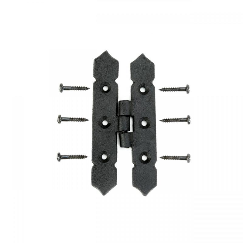 Cabinet H Hinge Black Iron Spear Tip 4″ H with Screws  |  Cabinet & Door Hinges Cabinet & Door Hinges Cabinet & Door Hinges