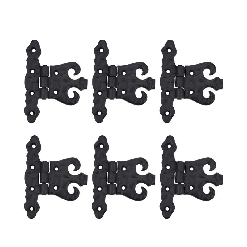 Cabinet Hinge Black Wrought Iron Rustproof Finish Set of 6  |  Cabinet Hinges Cabinet & Door Hinges Cabinet Hinges