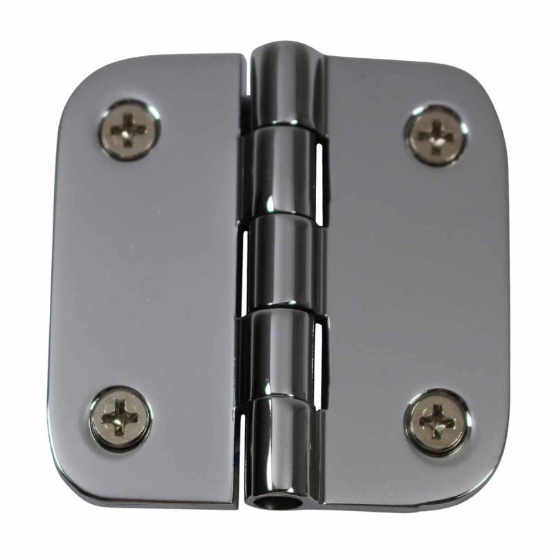 Cabinet Hinge Bright Chrome Door Hinge Radius 2″ x 2″ Cupboard Hinge  |  Door Hinges Cabinet & Door Hinges Door Hinges