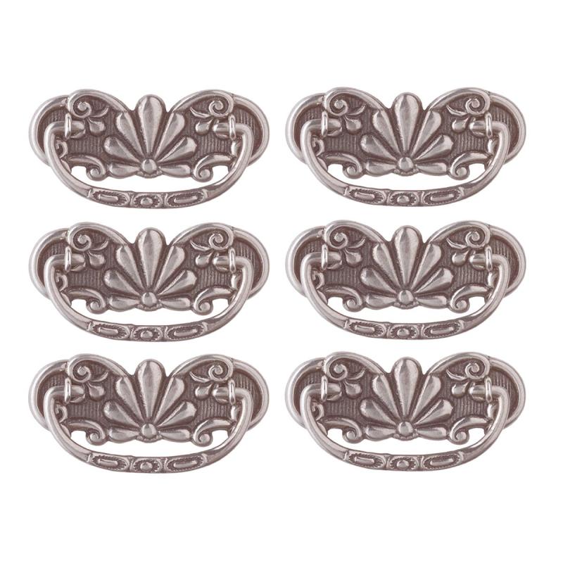 Cabinet Pull Pewter Solid Brass Scalloped Bail Pack of 6  |  Cabinet & Drawer Pulls Cabinet & Drawer Pulls Cabinet & Drawer Pulls