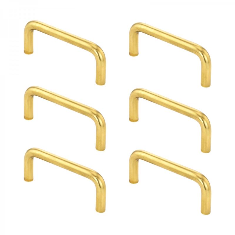 Cabinet Pulls Bright Solid Brass Plain Furniture Hardware Cabinet Pull Pack of 6  |  Cabinet Drawer & Door Handle Cabinet Drawer & Door Handle Cabinet Drawer & Door Handle