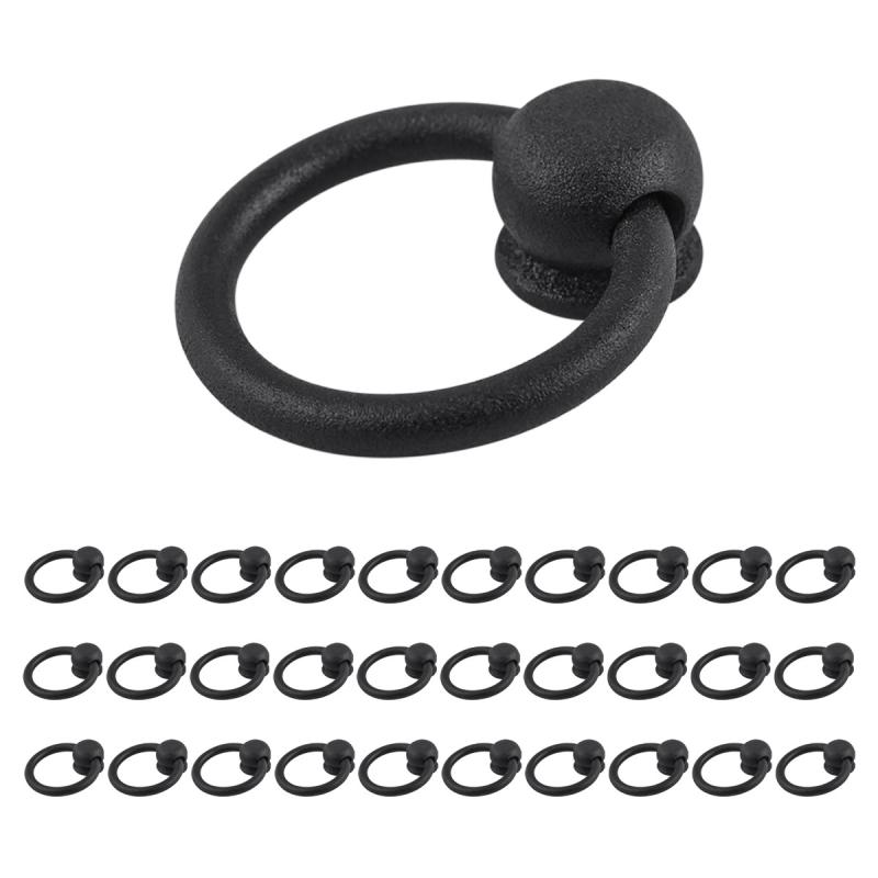 Cabinet Ring Pulls Mission Black Wrought Iron 2″ Antique Drop Style Pack of 30  |  Cabinet & Drawer Pulls Cabinet & Drawer Pulls Cabinet & Drawer Pulls