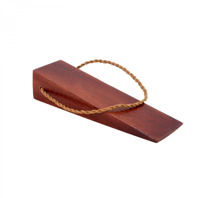 Cherry Door Wedge Solid Mango Wood Leather Hanging Loop  |  Door Stops and Bumpers Door Hardware Door Stops & Bumpers