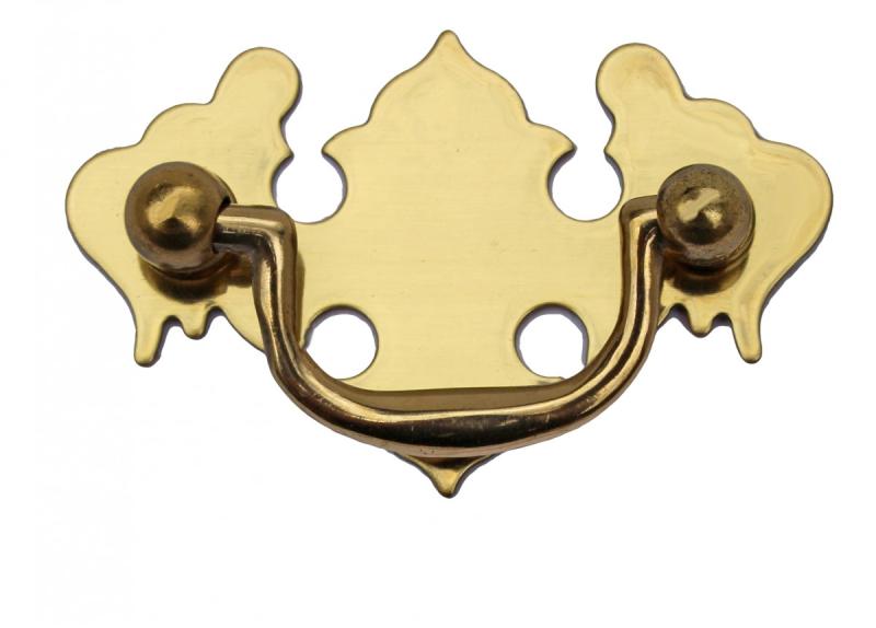 Chippendale Bail Pull Bright Solid Brass 2 7/8″ L x 1 1/2″ H  |  Cabinet & Drawer Pulls Cabinet & Drawer Pulls Cabinet & Drawer Pulls