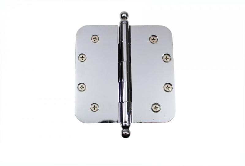 Chrome Door Hinge 5″ X 5″ Radius Brass Ball Tip  |  Door Hinges Cabinet & Door Hinges Door Hinges