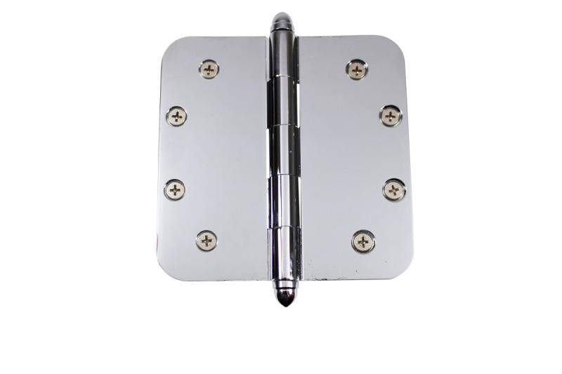 Chrome Door Hinge 5″ X 5″ Radius Brass Helmet Tip  |  Door Hinges Cabinet & Door Hinges Door Hinges