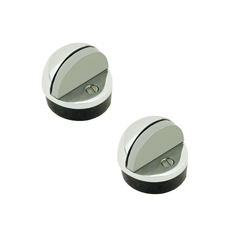 Chrome Floor Domed Door Stopper 1.6″ Floor Door Bumper Set 2  |  Door Stops and Bumpers Door Hardware Door Stops & Bumpers