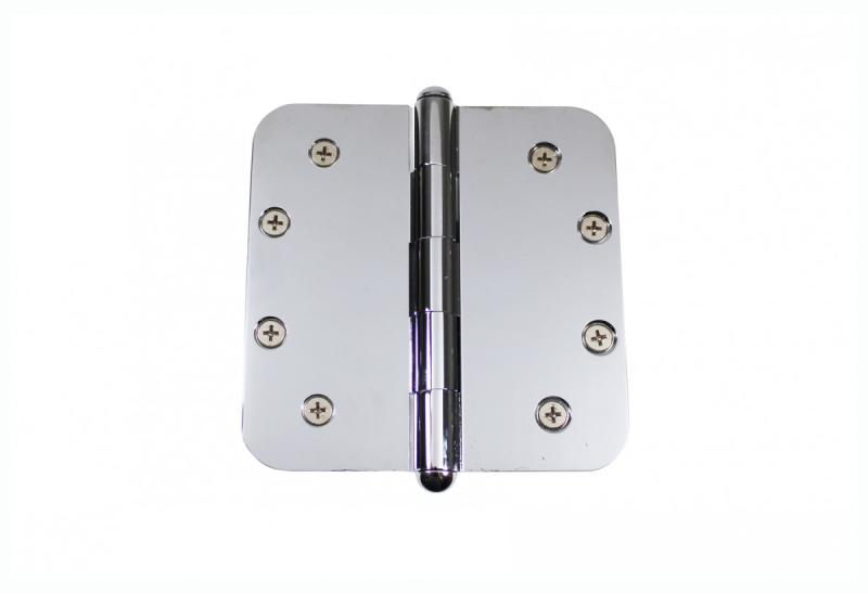 Chrome Plated Brass Cabinet Door Square Hinge 5″ X 5″ With Button Tip Pins  |  Door Hinges Cabinet & Door Hinges Door Hinges