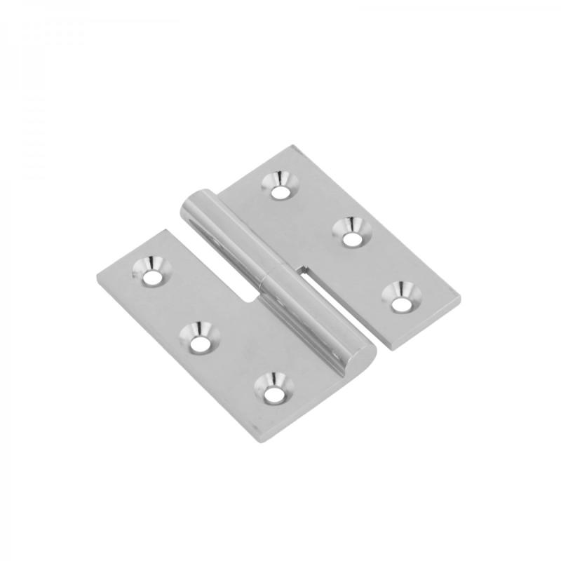 Chrome Plated Extruded Brass Left Lift Off Door Hinge 2″ L Square Shape  |  Cabinet & Door Hinges Cabinet & Door Hinges Cabinet & Door Hinges