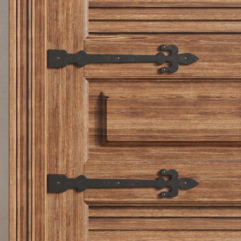 Decorative Door Strap Dummy Hinge 12″ Fleur De Lis Antique Rustic Pack of 12  |  Dummy Hinges Cabinet & Door Hinges Dummy Hinges