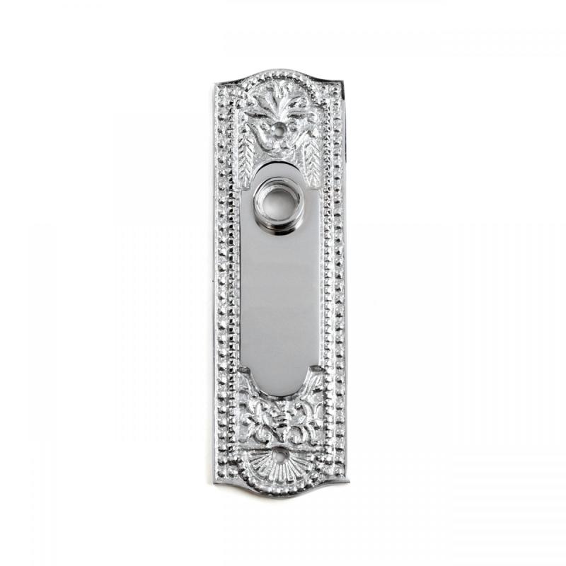 Door Back Plate Chrome Solid Brass Beaded Without Keyhole  |  Back Plates Back Plates Back Plates