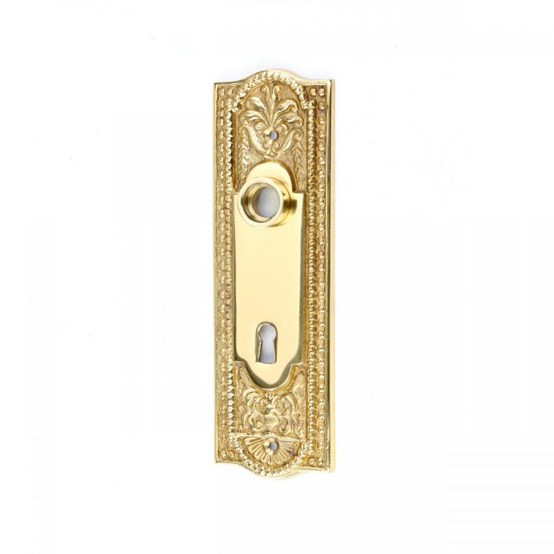 Door Escutcheon Keyhole Cover Back Plate Solid Brass 7 1/4″ L  |  Back Plates Back Plates Back Plates