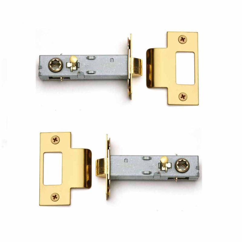 Door Knob Latch Set Reversible Gold PVD Stainless Pack of 2  |  Backset Latches Backset Latches Backset Latches