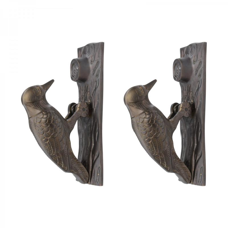 Door Knocker Woodpecker Antique Brass Vintage 6.5 inch H Pack of 2  |  Door Knockers Door Hardware Door Knockers