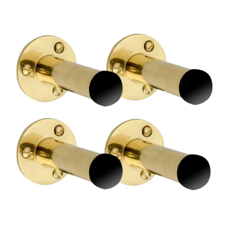 Door Stop Polished Brass Tipped Tubular Bumper 4 Pcs  |  Door Stops and Bumpers Door Hardware Door Stops & Bumpers