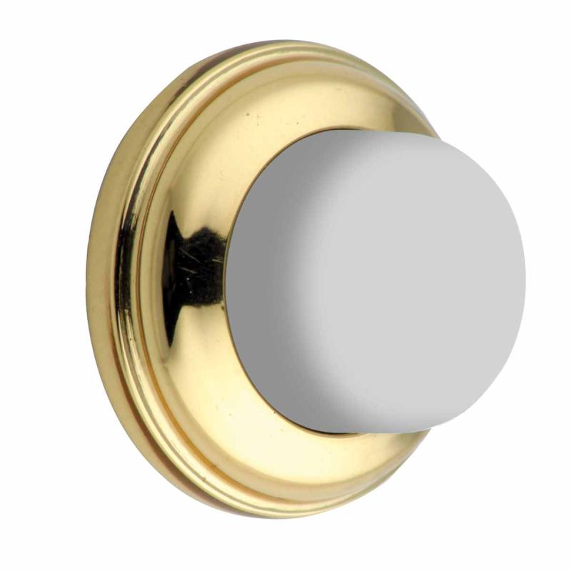 Door Wall Stop Bumper Bright Solid Brass Backplate  |  Door Stops and Bumpers Door Hardware Door Stops & Bumpers