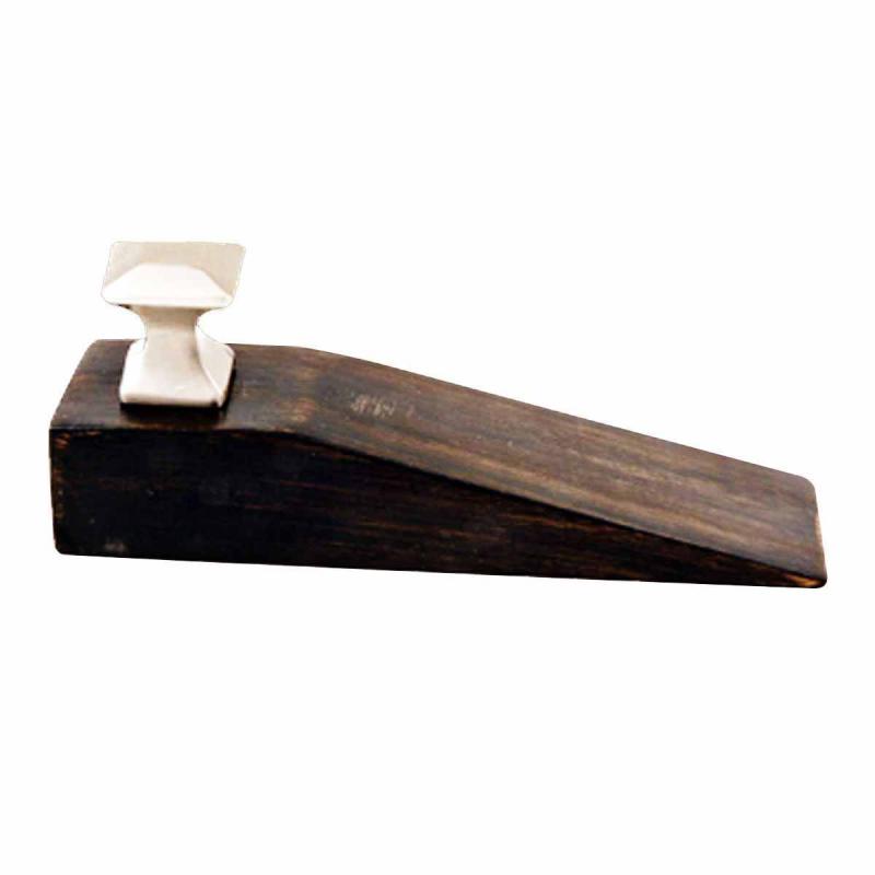 Door Wedge Solid Mango Wood Satin Brass Knob Black  |  Door Stops and Bumpers Door Hardware Door Stops & Bumpers