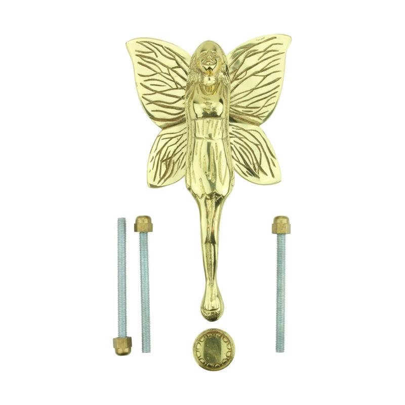 Flower Fairy Front Door Knocker Solid Brass Vintage 7″H x 4″W  |  Door Knockers Door Hardware Door Knockers