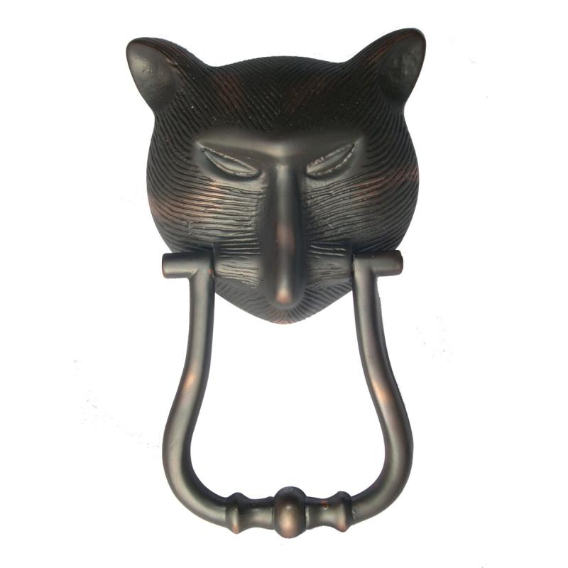 Front Door Knocker Cat Head Design Brass Oil Rubbed Bronze  |  Door Knockers Door Hardware Door Knockers