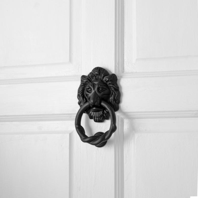 Lion Head Design Front Door Knocker Matte Finish 6″ H x 3-3/4″ W Gate Knocker  |  Door Knockers Door Hardware Door Knockers