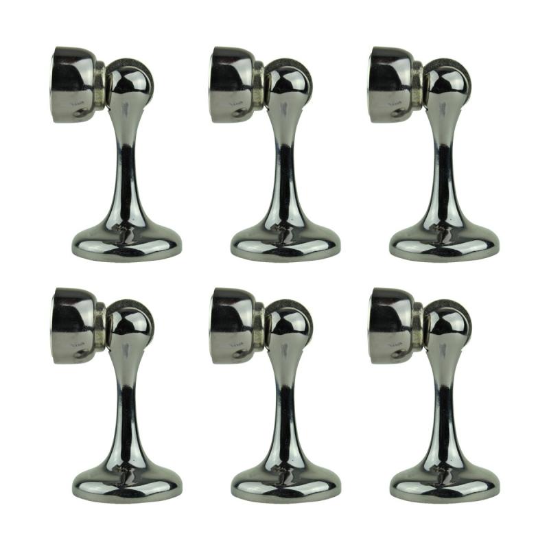 Magnetic Door Stop Safety Catch Black Nickel Zinc Alloy Pack of 6  |  Door Stops and Bumpers Door Hardware Door Stops & Bumpers