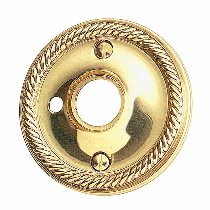 Pair Rosette Bright Solid Brass 2 1/2″ Braided Knob Privacy  |  Door Rosettes Door Hardware Door Rosettes