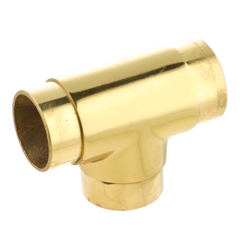 Polished Brass Flush TEE Fitting 2″ Bar Rail Connector  |  Rail Connectors and Elbows Rail Connectors & Elbows Rail Connectors & Elbows