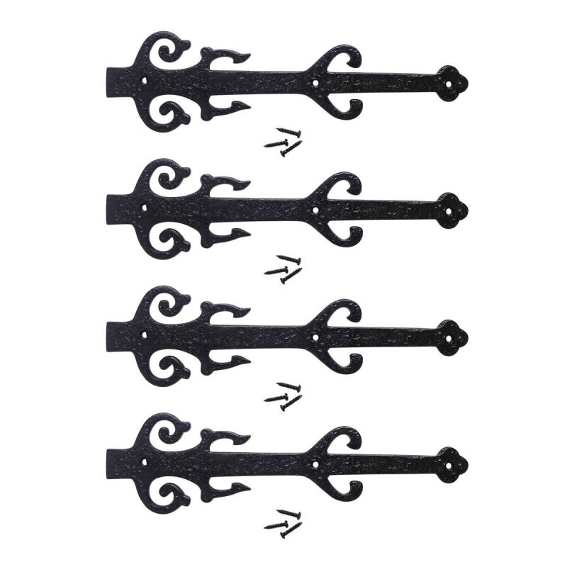 Poseidon 12″ Faux Wrought Iron Strap Hinge Garage Gate Door Decor Pack of 4  |  Dummy Hinges Cabinet & Door Hinges Dummy Hinges