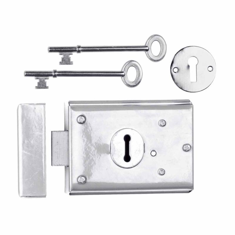 Rim Locks Victorian Chrome Plated Steel Door Lock Hardware  |  Rim Locks Door Hardware Rim Locks