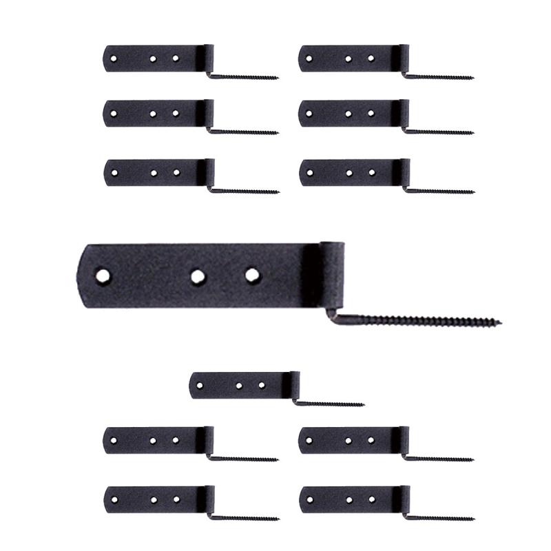 Shutter Strap Hinge Black Steel Galvanized Pack of 12  |  Window & Shutter Hardware Home Hardware Window & Shutter Hardware