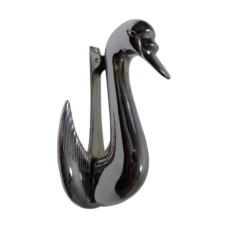 Swan Shaped Chrome Plated Brass Door Knocker  with Hardware  |  Door Knockers Door Hardware Door Knockers