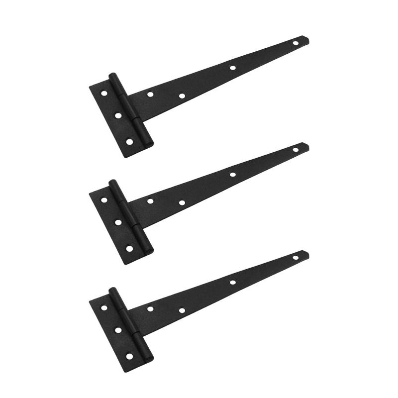 T Strap Door Hinge Black Iron RSF Finish Light Duty 9″ Pack of 3  |  Cabinet & Door Hinges Cabinet & Door Hinges Cabinet & Door Hinges