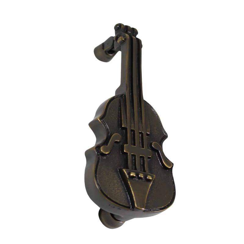 Violin Style Antique Brass Door Knocker with Mounting Hardware  |  Door Knockers Door Hardware Door Knockers