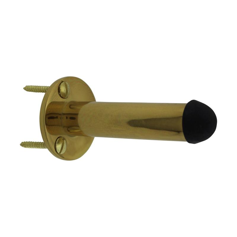 Wall Mount Door Stopper Polished Brass Black Tubular Bumper  |  Door Stops and Bumpers Door Hardware Door Stops & Bumpers