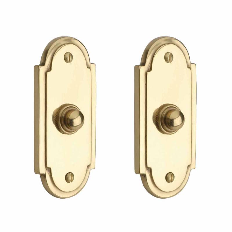 Wired Brass Door Bell Push Button 4″ L Colonial Lacquered Finish Pack of 2  |  Door Bell Door Hardware Door Bell