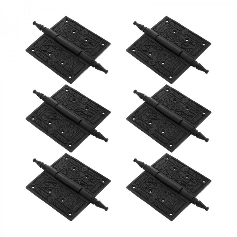 Wrought Iron Butt Hinge Black Victorian Steeple Tip Pack of 6  |  Butt Mortise Hinges Butt Mortise Hinges Butt Mortise Hinges